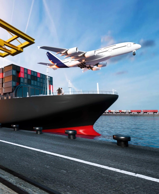 Plane trucks are flying towards the destination with the brighte